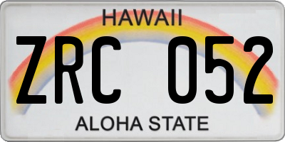 HI license plate ZRC052