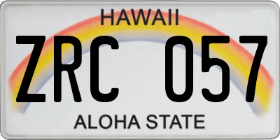 HI license plate ZRC057