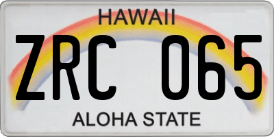 HI license plate ZRC065