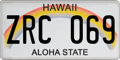 HI license plate ZRC069