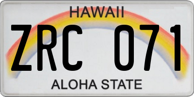 HI license plate ZRC071
