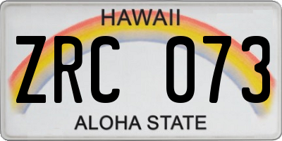HI license plate ZRC073