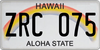 HI license plate ZRC075