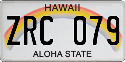 HI license plate ZRC079