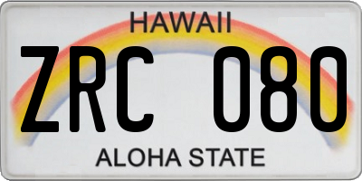 HI license plate ZRC080