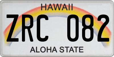 HI license plate ZRC082
