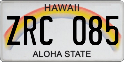 HI license plate ZRC085