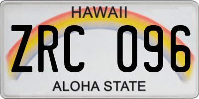 HI license plate ZRC096