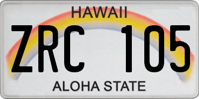 HI license plate ZRC105