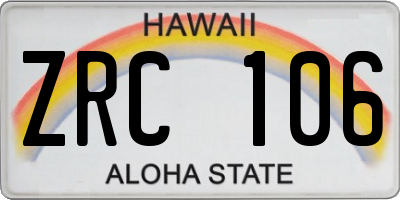 HI license plate ZRC106