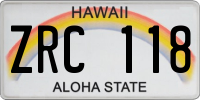 HI license plate ZRC118