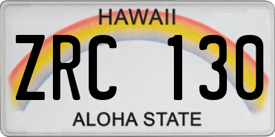 HI license plate ZRC130