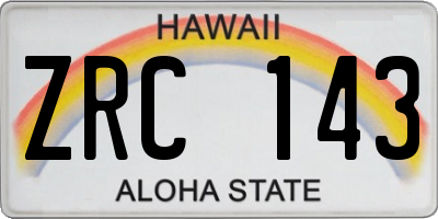 HI license plate ZRC143