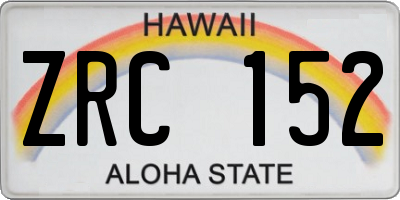 HI license plate ZRC152