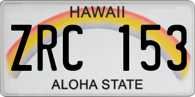 HI license plate ZRC153