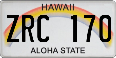 HI license plate ZRC170