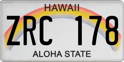 HI license plate ZRC178