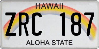 HI license plate ZRC187