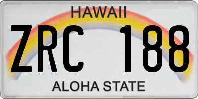 HI license plate ZRC188