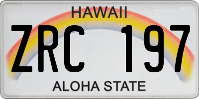 HI license plate ZRC197