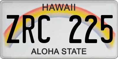 HI license plate ZRC225