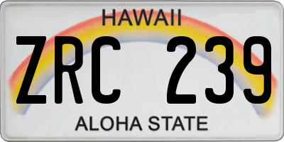 HI license plate ZRC239