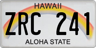 HI license plate ZRC241