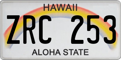 HI license plate ZRC253