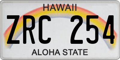 HI license plate ZRC254