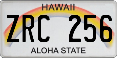 HI license plate ZRC256