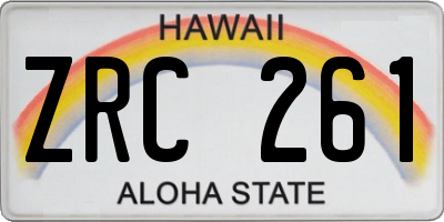 HI license plate ZRC261