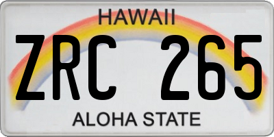 HI license plate ZRC265