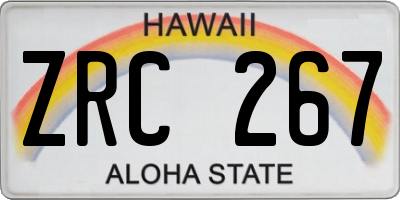 HI license plate ZRC267