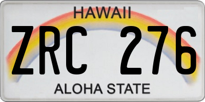 HI license plate ZRC276