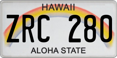 HI license plate ZRC280