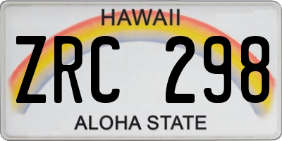 HI license plate ZRC298