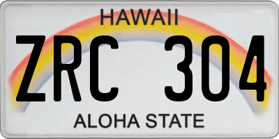 HI license plate ZRC304
