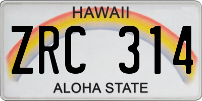 HI license plate ZRC314