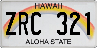 HI license plate ZRC321