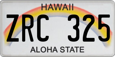 HI license plate ZRC325