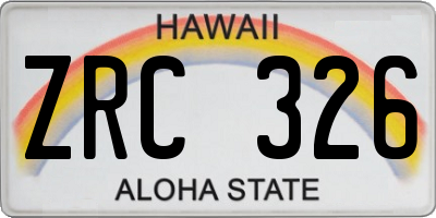 HI license plate ZRC326