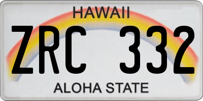 HI license plate ZRC332
