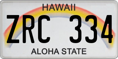 HI license plate ZRC334