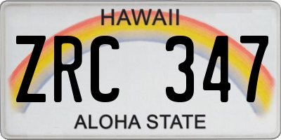 HI license plate ZRC347