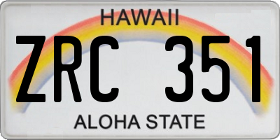 HI license plate ZRC351