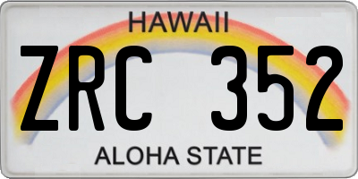HI license plate ZRC352