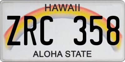 HI license plate ZRC358