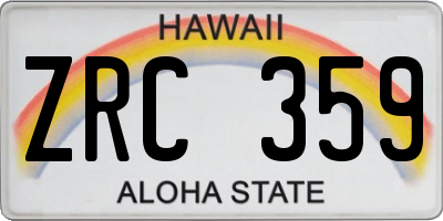 HI license plate ZRC359