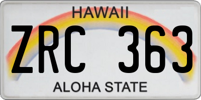 HI license plate ZRC363