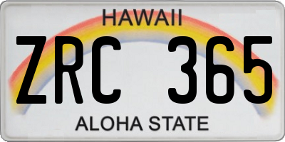HI license plate ZRC365